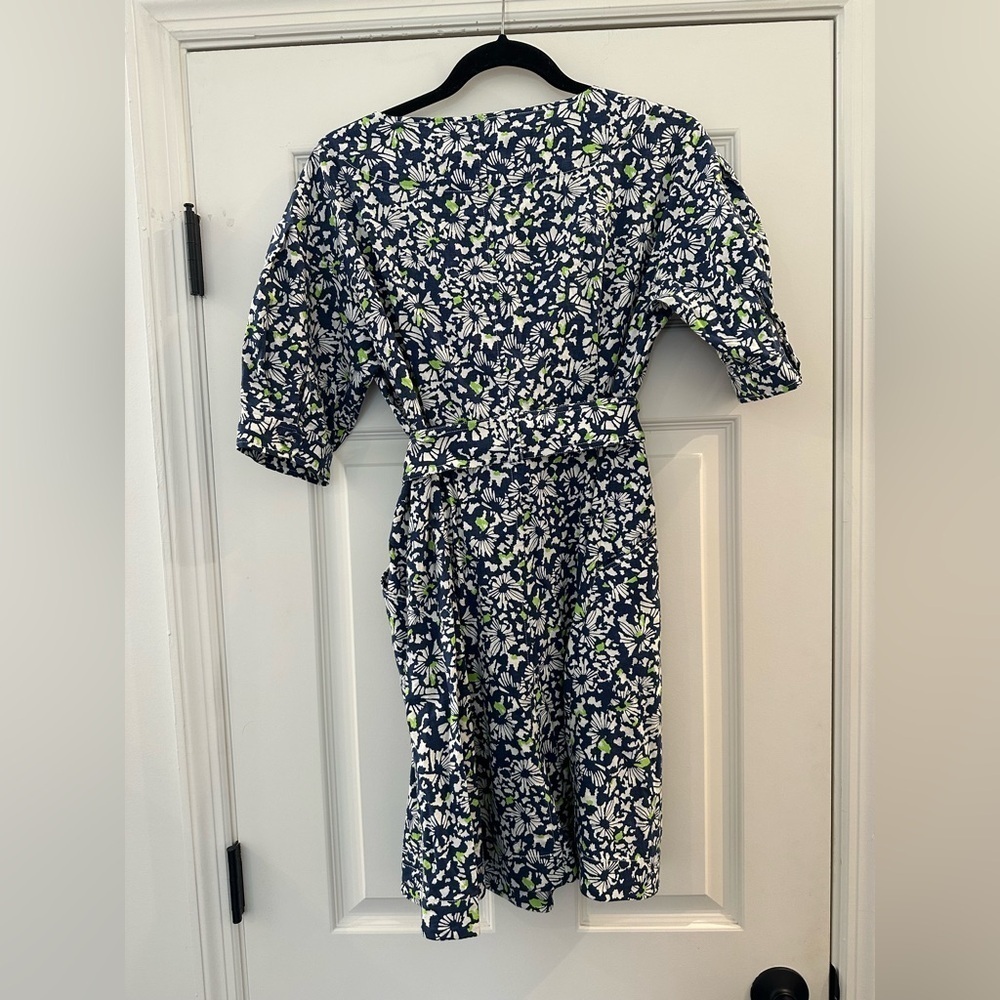 NWT Tanya Taylor Coral Floral Linen Blend Mini Dress Women’s Size 8 - Picture 4 of 7